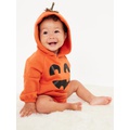 Unisex Hooded Graphic One-Piece Romper for Baby