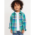 Cozy Long-Sleeve Plaid Pocket Shirt for Toddler Boys Hot Deal