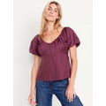 Waist-Defined V-Neck Top