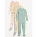 Snug-Fit 2-Way-Zip Pajama One-Piece 3-Pack for Toddler & Baby