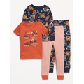 4-Piece Printed Snug-Fit Pajama Set for Toddler & Baby