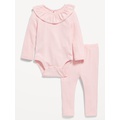 Ruffled Pointelle-Knit Bodysuit and Pants Set for Baby