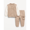 Henley Sweatshirt and Cargo Sweatpants Set for Baby Hot Deal