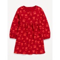 Printed Jersey-Knit Long-Sleeve Dress for Toddler Girls