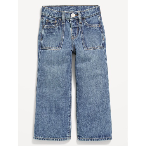 올드네이비 High-Waisted Baggy Utility Wide-Leg Jeans for Toddler Girls