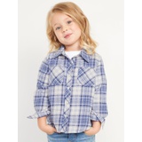 Long-Sleeve Plaid Pocket Shirt for Toddler Girls