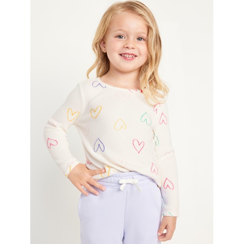 올드네이비 Printed Long-Sleeve Thermal-Knit T-Shirt for Toddler Girls