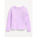 Cozy Long-Sleeve Thermal-Knit T-Shirt for Toddler Girls