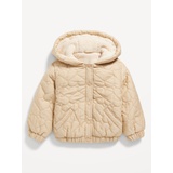 Sherpa-Trim Quilted Jacket for Toddler Girls