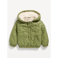 Sherpa-Trim Quilted Jacket for Toddler Girls