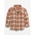 Cozy Long-Sleeve Plaid Pocket Shirt for Toddler Boys