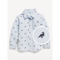 Printed Long-Sleeve Oxford Shirt for Toddler Boys