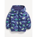 Water-Resistant Printed Puffer Jacket for Toddler Boys