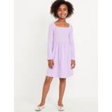 Long-Sleeve Square-Neck Fit and Flare Dress for Girls Hot Deal