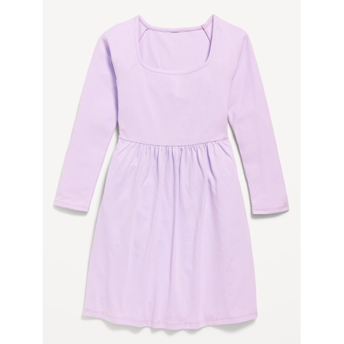 올드네이비 Long-Sleeve Square-Neck Fit and Flare Dress for Girls