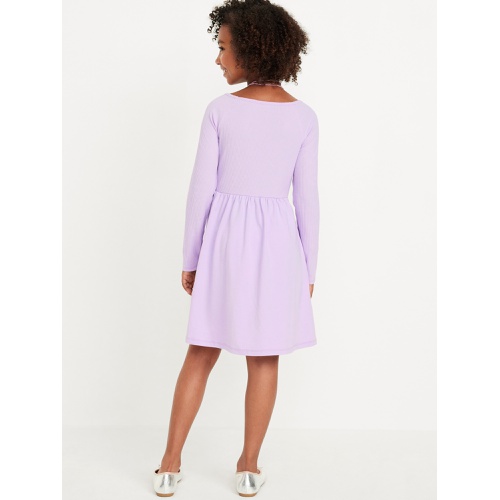 올드네이비 Long-Sleeve Square-Neck Fit and Flare Dress for Girls