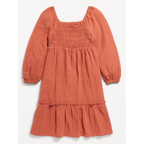 올드네이비 Long-Sleeve Double-Weave Fit and Flare Dress for Girls