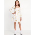 Long-Sleeve Printed Fit and Flare Dress for Girls Hot Deal