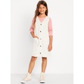 Sleeveless Button-Front Corduroy Dress for Girls