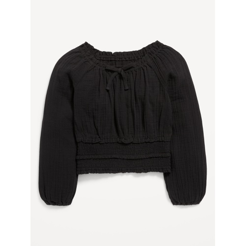 올드네이비 Long-Sleeve Double-Weave Smocked Top for Girls