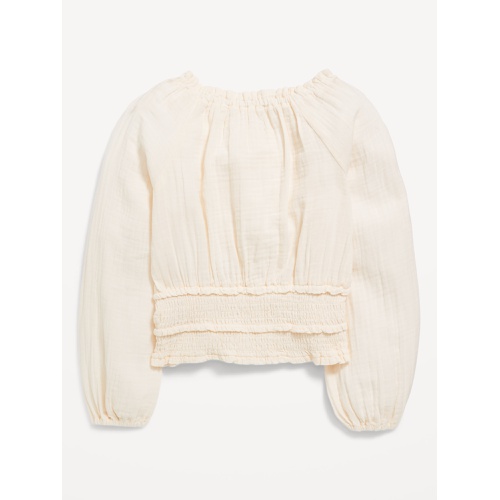 올드네이비 Long-Sleeve Double-Weave Smocked Top for Girls