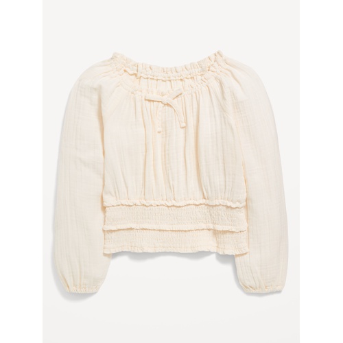 올드네이비 Long-Sleeve Double-Weave Smocked Top for Girls