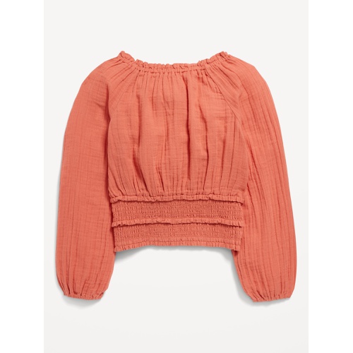 올드네이비 Long-Sleeve Double-Weave Smocked Top for Girls