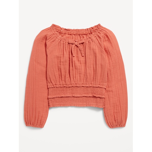 올드네이비 Long-Sleeve Double-Weave Smocked Top for Girls