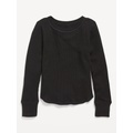 Long-Sleeve Thermal-Knit T-Shirt for Girls