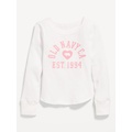 Long-Sleeve Logo-Graphic Thermal-Knit T-Shirt for Girls