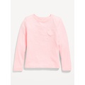 Softest Long-Sleeve Heart-Pocket T-Shirt for Girls