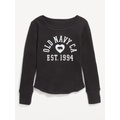 Long-Sleeve Logo-Graphic Thermal-Knit T-Shirt for Girls Hot Deal