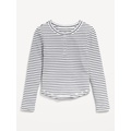 Printed Long-Sleeve Henley T-Shirt for Girls