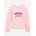 Long-Sleeve Logo-Graphic Thermal-Knit T-Shirt for Girls Hot Deal