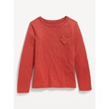 Softest Long-Sleeve Heart-Pocket T-Shirt for Girls