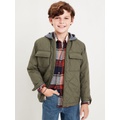 Quilted Hooded Shacket for Boys