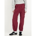 High-Waisted Ankle-Zip Cargo Joggers