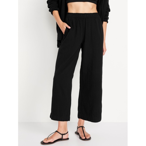 올드네이비 High-Waisted Crinkle Gauze Ankle Pants