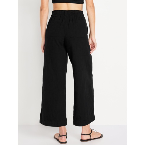 올드네이비 High-Waisted Crinkle Gauze Ankle Pants