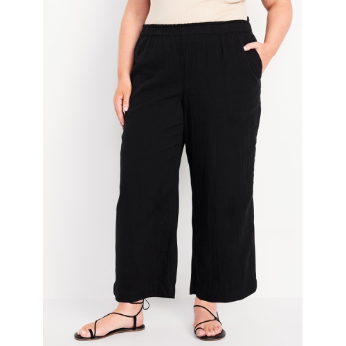 올드네이비 High-Waisted Crinkle Gauze Ankle Pants