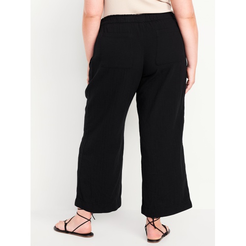 올드네이비 High-Waisted Crinkle Gauze Ankle Pants