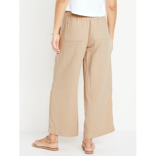 올드네이비 High-Waisted Crinkle Gauze Ankle Pants