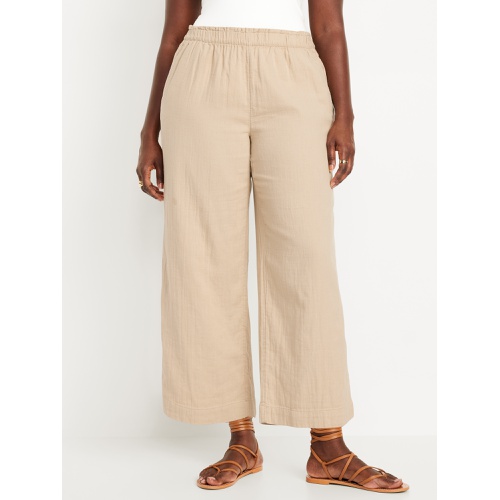 올드네이비 High-Waisted Crinkle Gauze Ankle Pants