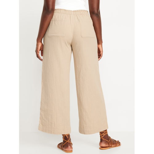 올드네이비 High-Waisted Crinkle Gauze Ankle Pants