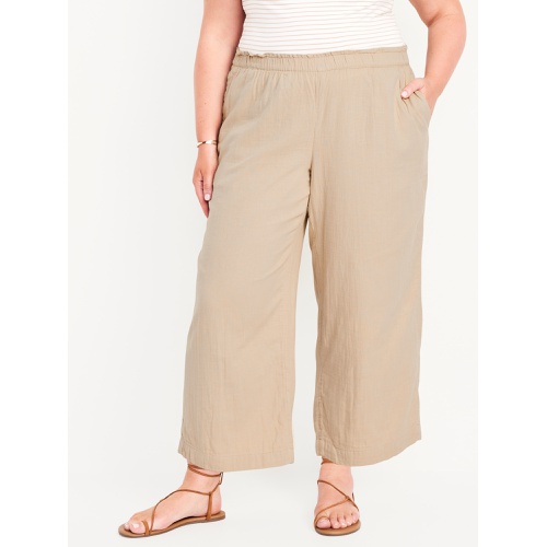 올드네이비 High-Waisted Crinkle Gauze Ankle Pants