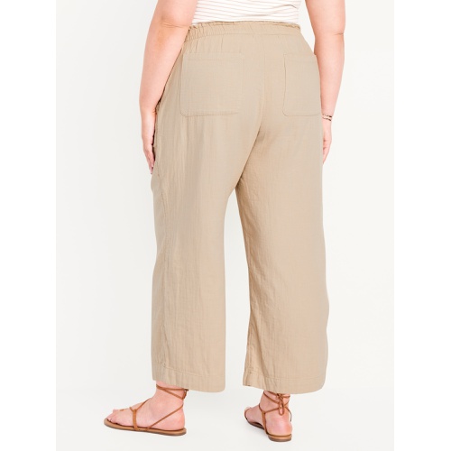 올드네이비 High-Waisted Crinkle Gauze Ankle Pants