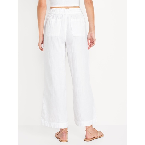 올드네이비 High-Waisted Crinkle Gauze Ankle Pants