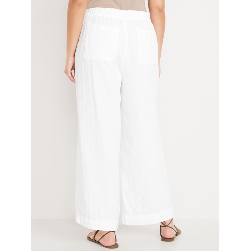 올드네이비 High-Waisted Crinkle Gauze Ankle Pants