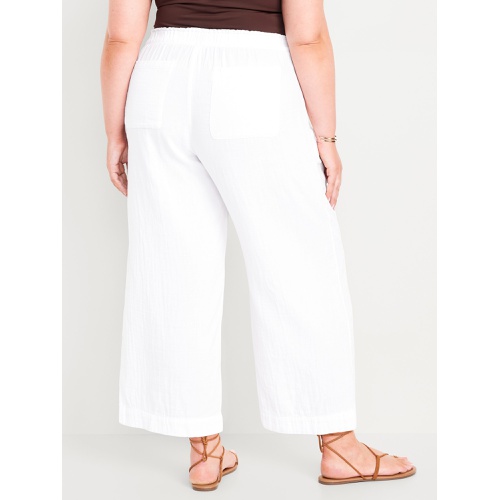 올드네이비 High-Waisted Crinkle Gauze Ankle Pants