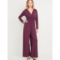 Waist-Defined V-Neck Jumpsuit